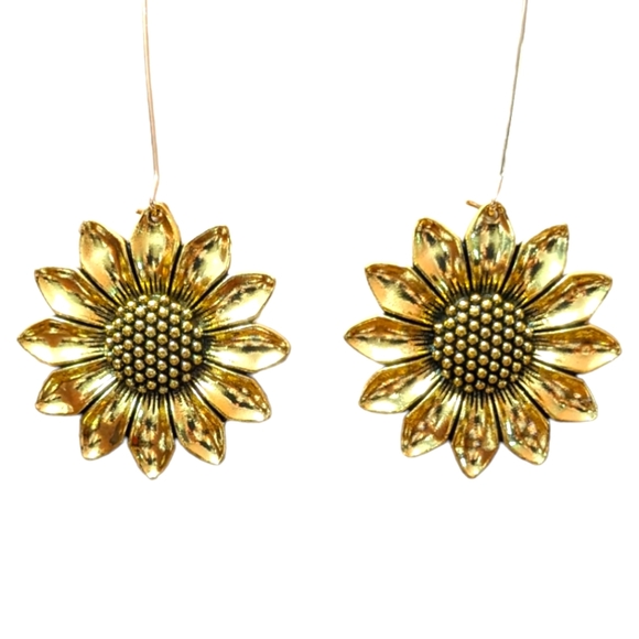 Dear Closet, Love Fifi Jewelry - DCLF Golden Sunflower Drop Earrings